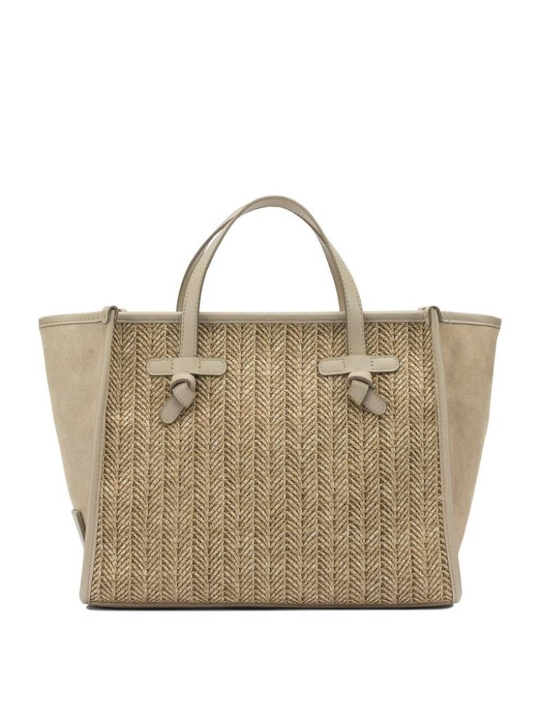 Gianni Chiarini Marcella Shoulder Bag In Suede And Woven Straw Women